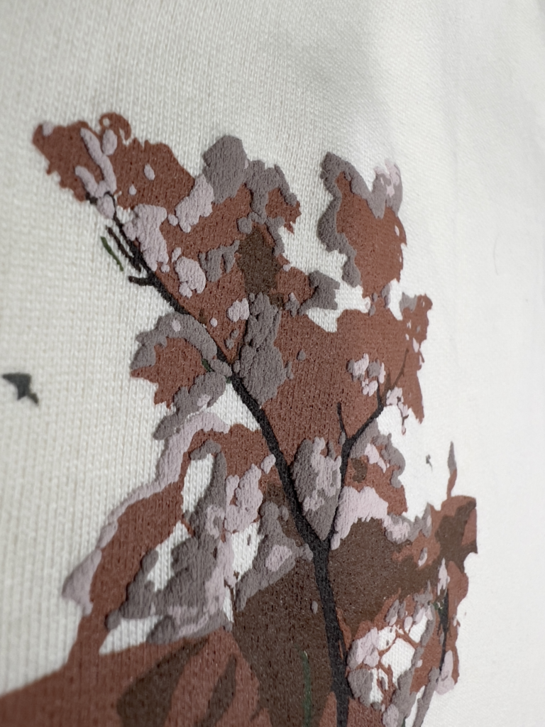 Zen Temple Tee | Off-White Cotton Relaxed Fit