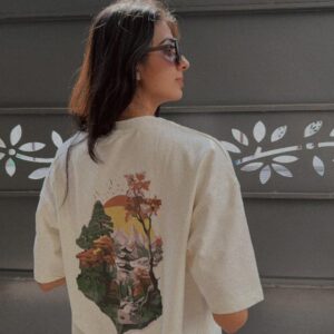 Zen Temple Tee | Off-White Cotton Relaxed Fit