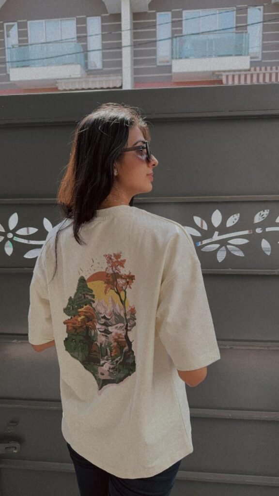 Zen Temple Tee | Off-White Cotton Relaxed Fit